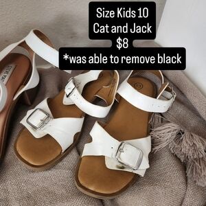Cat & Jack Kids White Buckle Sandals